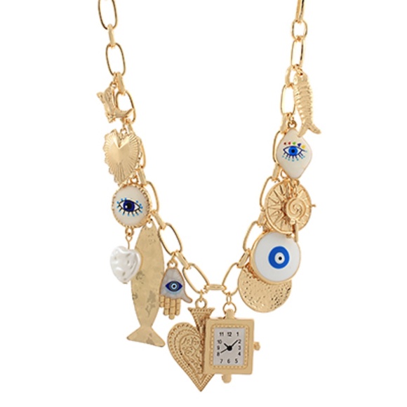 Evil Eye & Multi Charm Choker - Picture 1 of 2